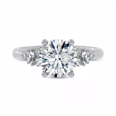 Almita Marquise And Round Diamond Engagement Ring