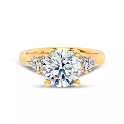 Almita Marquise And Round Diamond Engagement Ring