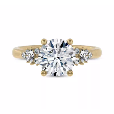 Almita Marquise And Round Diamond Engagement Ring