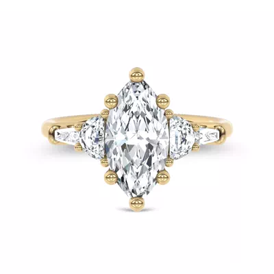 Lunare Half-Moon Lab Engagement Ring