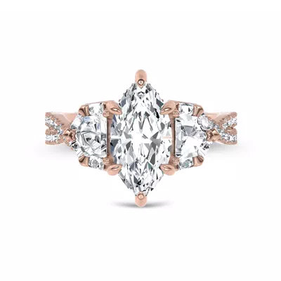 Bellatrix Epaulette Pavé Twist Lab Engagement Ring