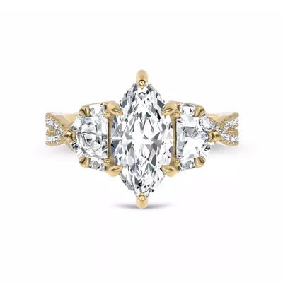 Bellatrix Epaulette Pavé Twist Lab Engagement Ring