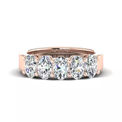 Aviana 5 Stone Shared Prong Lab Anniversary Band