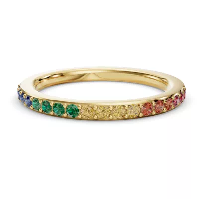 Rainbow Sapphire Half Eternity Band
