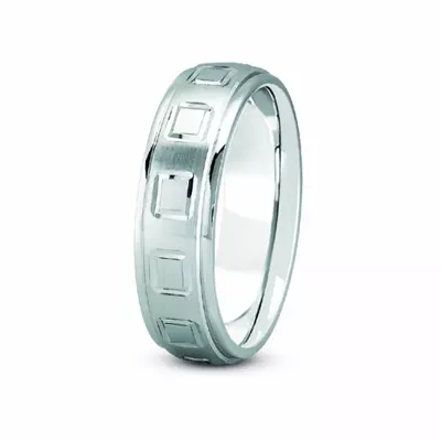 Square Diamond Cut Carved Band (5mm)