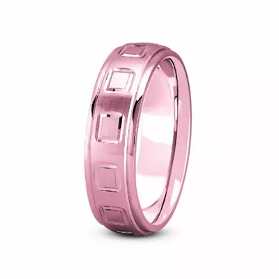 Square Diamond Cut Carved Band (7mm)