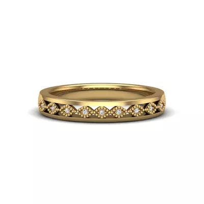 Meadow Pave And Milgrain Band