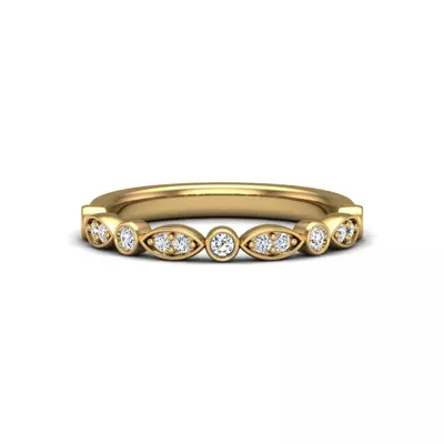 Avery Round And Marquise Diamond Band