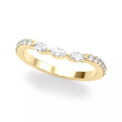 Candelia Marquise Contoured Lab Diamond Band