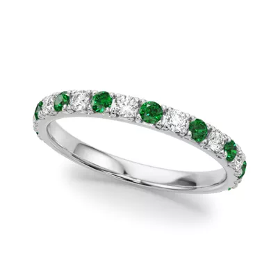 Riley Classic Diamond & Emerald Band