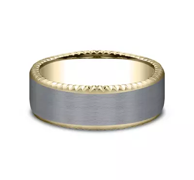 Bastion Thin Fluted Bevel Grey Tantalum Comfort-Fit Band (7.5mm)