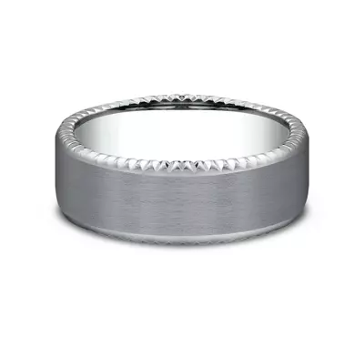 Bastion Thin Fluted Bevel Grey Tantalum Comfort-Fit Band (7.5mm)