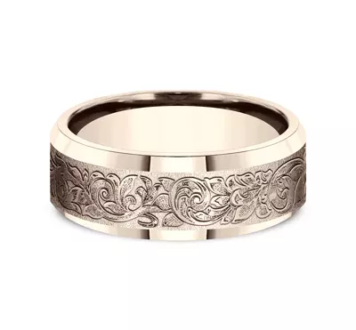 Valentura Floral Scroll Comfort-Fit Band (7.5mm)