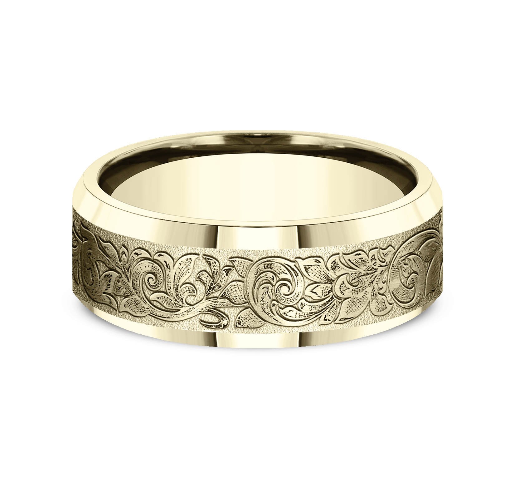 Valentura Floral Scroll Comfort-Fit Band (7.5mm)