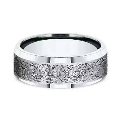 Valentura Floral Scroll Comfort-Fit Band (7.5mm)