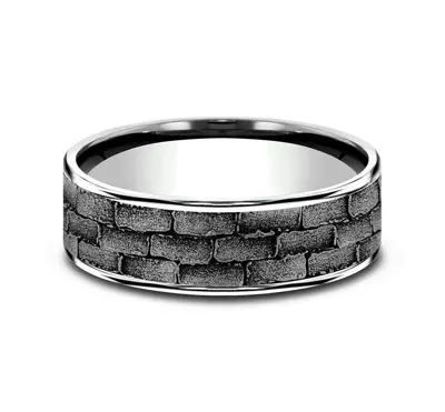 Masonry Tantalum & Gold Comfort-Fit Band (7.5mm)