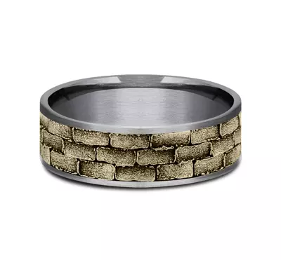 Masonry Gold & Tantalum Comfort-Fit Band (7.5mm)