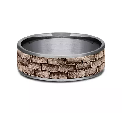 Masonry Gold & Tantalum Comfort-Fit Band (7.5mm)
