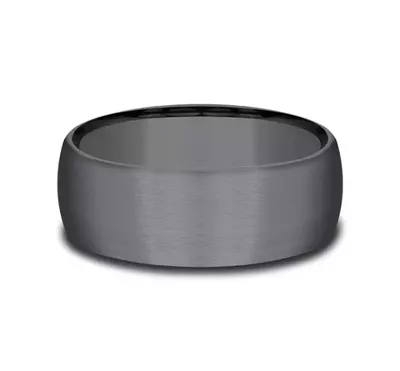 Midnight Satin Dome Comfort-Fit Band (8mm)