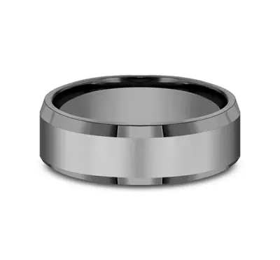 Sandblasted Tantalum Beveled Comfort Fit Band (7mm)