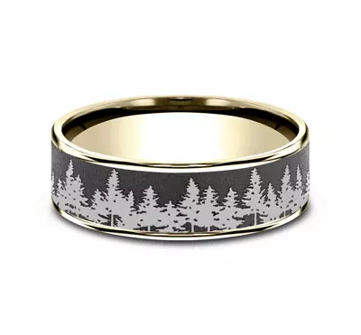 Timberline Engraved Comfort-Fit Band (7.5mm)