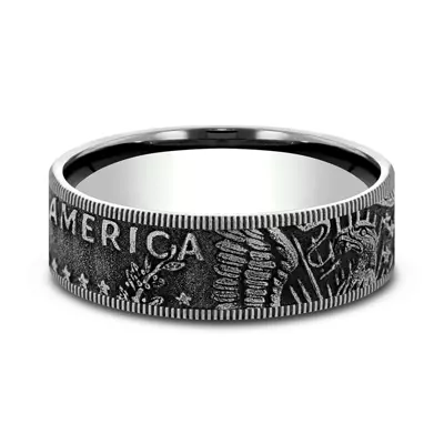 Liberty Coin-Edge Two-Tone Comfort-Fit Band (7.5mm)