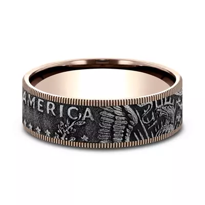 Liberty Coin-Edge Two-Tone Comfort-Fit Band (7.5mm)