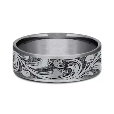 Scrollforge Engraved Two-Tone Comfort-Fit Band (7.5mm)