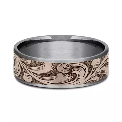 Scrollforge Engraved Two-Tone Comfort-Fit Band (7.5mm)