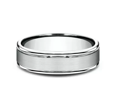 Satin Center Polished Edge Comfort-Fit Band (6mm)