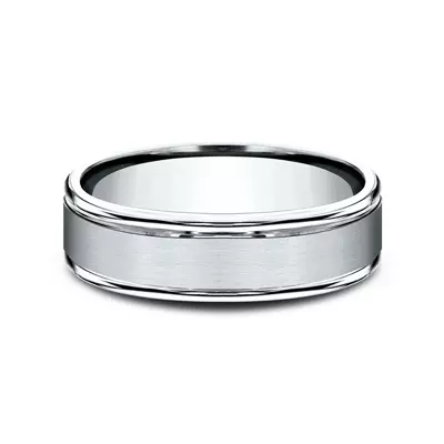 Satin Center Polished Edge Comfort-Fit Band (6.5mm)