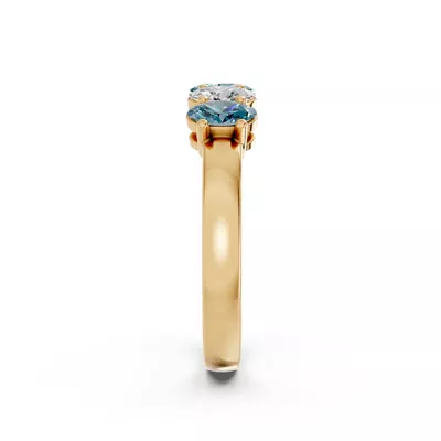 Blue & White Lab Diamond Five-Stone Oval Band (1 ct. tw.)