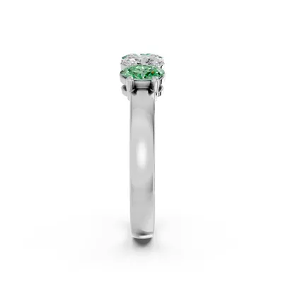 Green & White Lab Diamond Five-Stone Oval Band (1 ct. tw.)