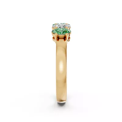 Green & White Lab Diamond Five-Stone Oval Band (1 ct. tw.)