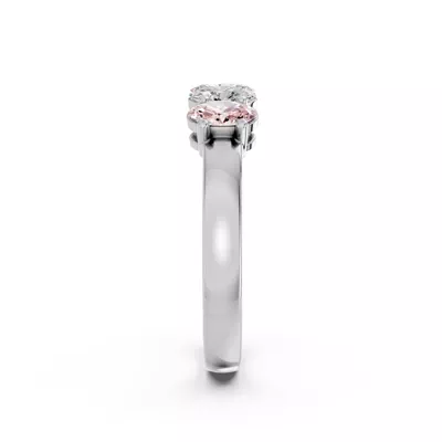 Pink & White Lab Diamond Five-Stone Oval Band (1 ct. tw.)