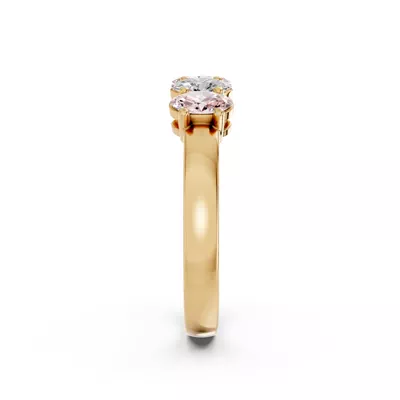 Pink & White Lab Diamond Five-Stone Oval Band (1 ct. tw.)