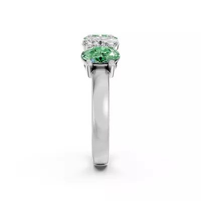Green & White Lab Diamond Five-Stone Oval Band (2 ct. tw.)