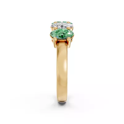 Green & White Lab Diamond Five-Stone Oval Band (2 ct. tw.)