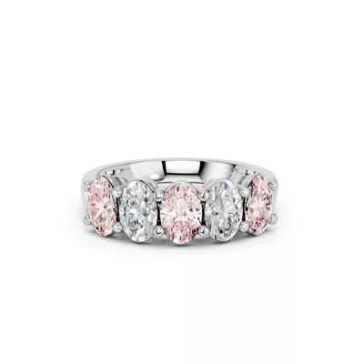 Pink & White Lab Diamond Five-Stone Oval Band (2 ct. tw.)