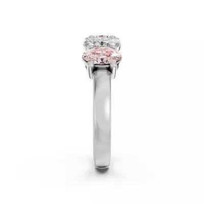 Pink & White Lab Diamond Five-Stone Oval Band (2 ct. tw.)