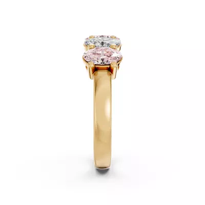 Pink & White Lab Diamond Five-Stone Oval Band (2 ct. tw.)