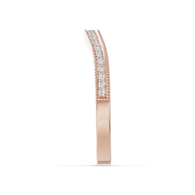 Elodie Curved Lab Diamond Pavé Milgrain Band