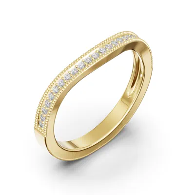 Elodie Curved Lab Diamond Pavé Milgrain Band
