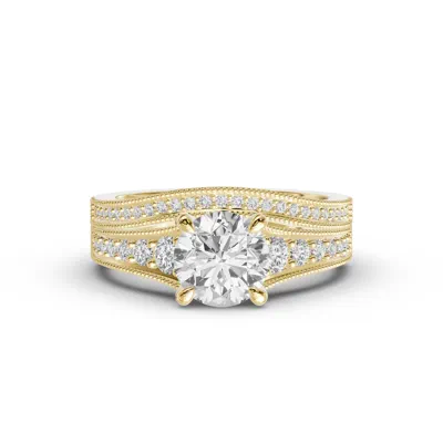 Elodie Curved Lab Diamond Pavé Milgrain Band