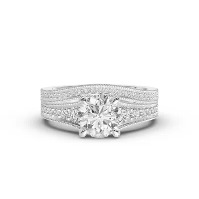 Elodie Curved Pavé Milgrain Band