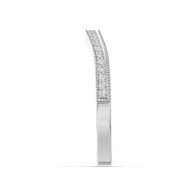 Elodie Curved Pavé Milgrain Band
