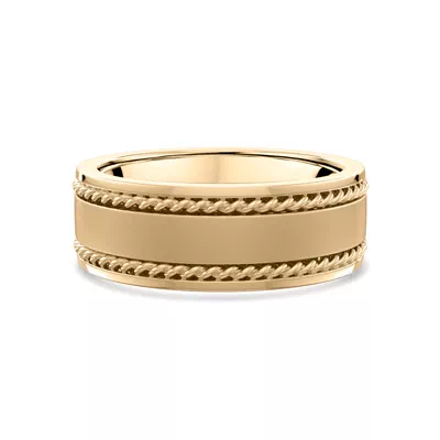 Matte Center Rope Edge Comfort Fit Band (8mm)