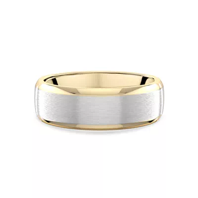 Two-Tone Satin Center Beveled Edge Comfort Fit Band (6mm)