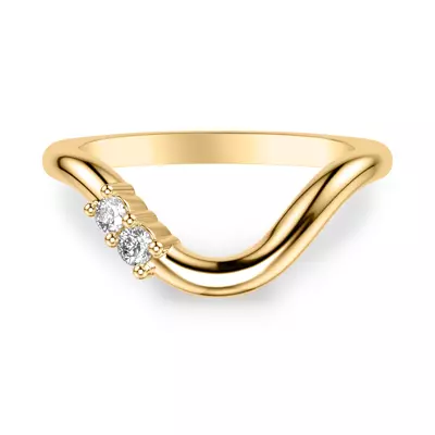 Curvelle Asymmetrical Diamond Band