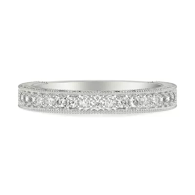 Kensie Grand Engraved Pavé Lab Diamond Band